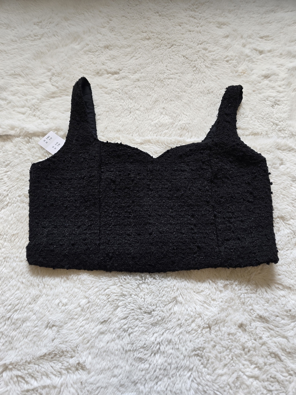 Abercrombie & Fitch M Black Terry Corset Bustier Top Front Zip Adjustable
